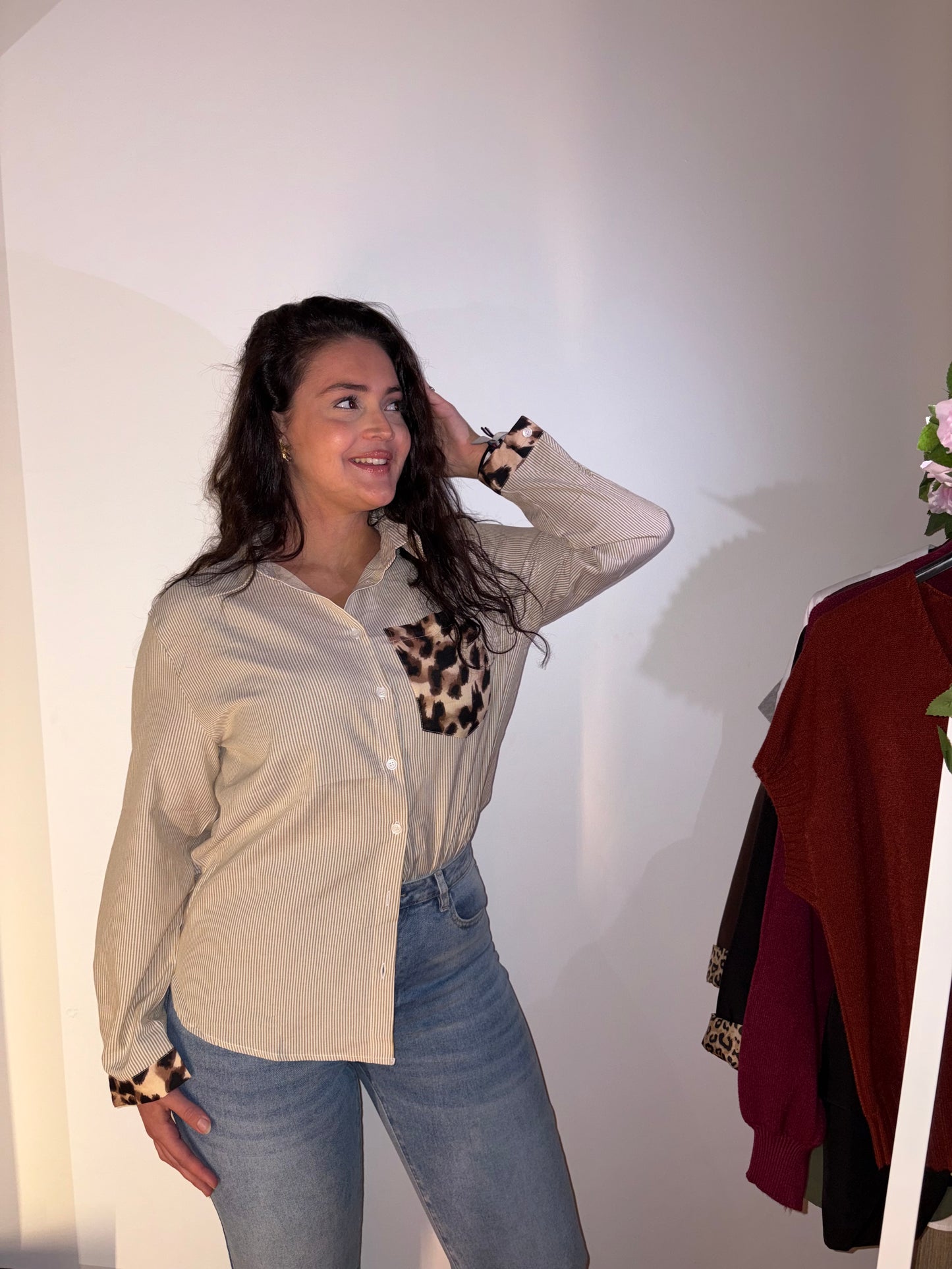 Chemise Beige / Léopard