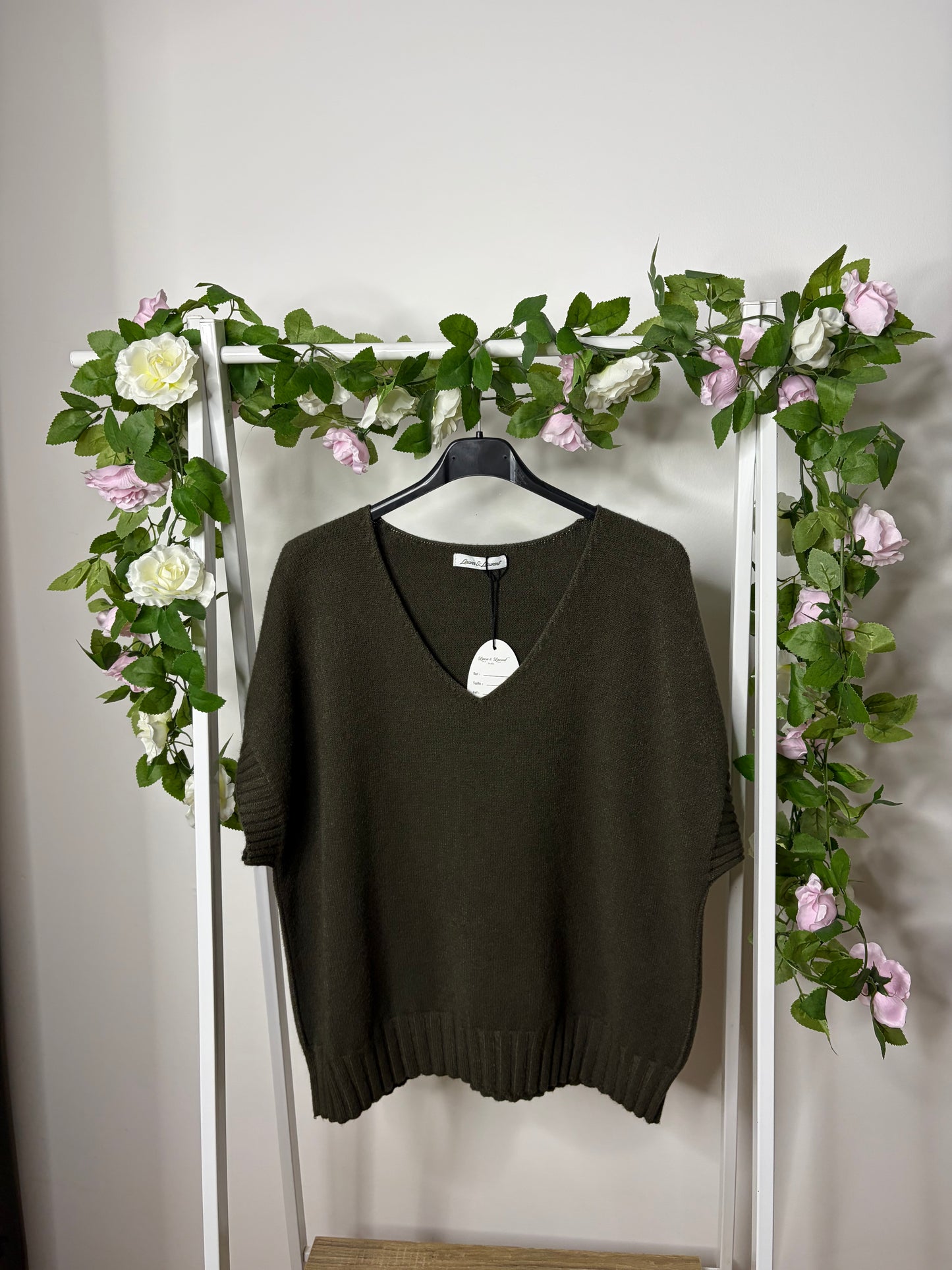 Pull sans manches kaki