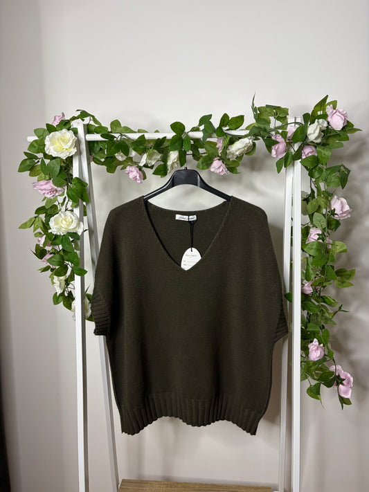 Pull sans manches kaki