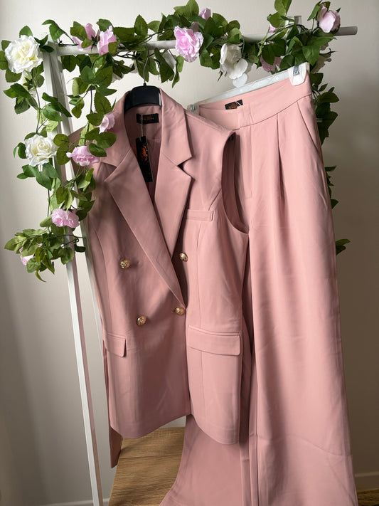 Blazer Long Sans manches Rose